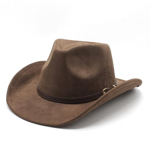 LIDHAY Cowboyhut aus Filz mit breiter Krempe, für Damen und Herren, Western-Wildleder, Cowboy- und Cowgirl-Hut, Kaffee, Einheitsgre LIDHAY Cowboyhut aus Filz mit breiter Krempe, für Damen und Herren, Western-Wildleder, Cowboy- und Cowgirl-Hut, Kaffee, Einheitsgre von LIDHAY