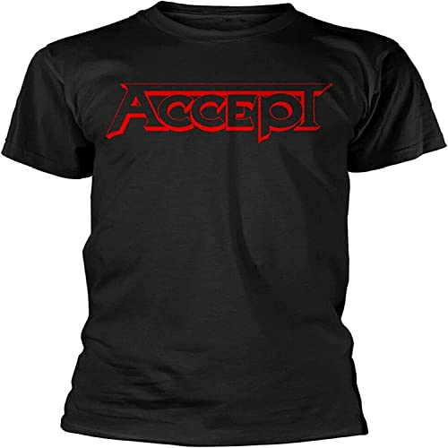 Accept Red Logo T Shirt Damen Kurzarm Hemden(Large) von LIDU33YUN