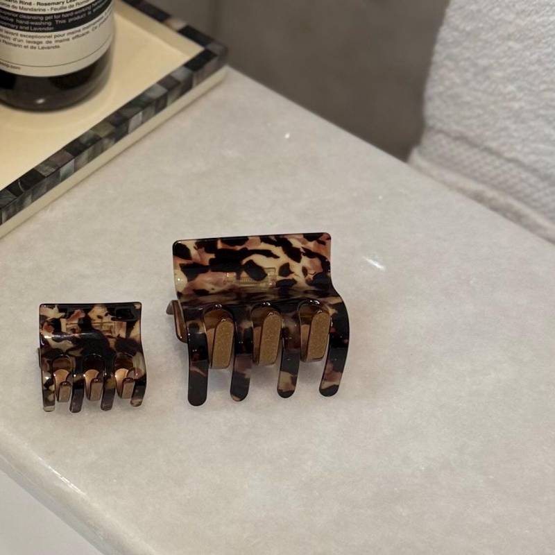 Große Acetat Haarklammer Tortoise Braun Leopard - Hochwertige Haarspange in Marmoroptik von LIEBAE