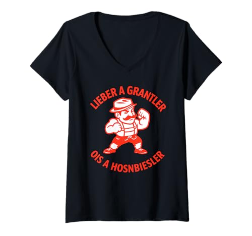 Damen Lieber A GRANTLER OIS A HOSNBIESLER X Oktoberfest Grantler T-Shirt mit V-Ausschnitt Damen Lieber A GRANTLER OIS A HOSNBIESLER X Oktoberfest Grantler T-Shirt mit V-Ausschnitt von LIEBER GRANTLER OIS A HOSNBIESLER. Lecker Bierchen