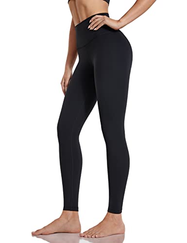 LIEBERGO Workout-Leggings für Damen, Bauchkontrolle, hohe Taille, Yogahose, bedruckte Leggings für Damen, Festival, 63,5 cm, Schwarz, Groß von LIEBERGO