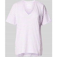 Lieblingsstück T-Shirt mit Streifenmuster Modell 'Darasil' in Flieder, Größe L von Lieblingsstück