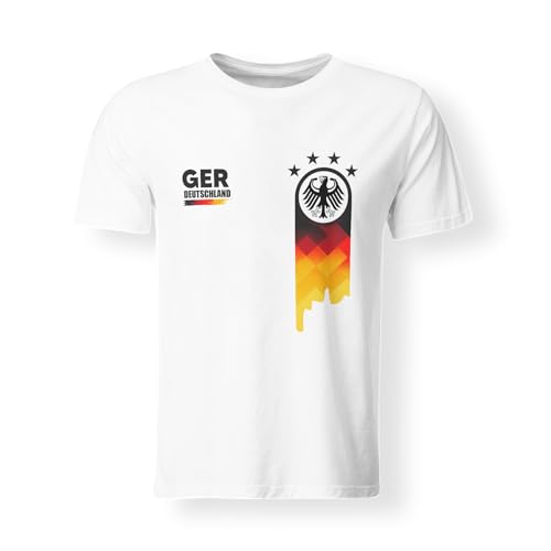 Deutschland Herren T-Shirt EM 2024 | Fußball Trikot Europameisterschaft (M-Weiss) von LIEBTASTISCH