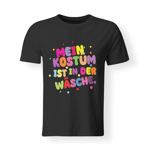 Karneval T-Shirt – Mein Kostüm ist in der Wäsche – Faschingskostüm Ersatz – Perfekt für Damen & Herren – 100% Baumwolle – Hochwertiger Druck - Fasching - Schwarz- XX-Large von LIEBTASTISCH
