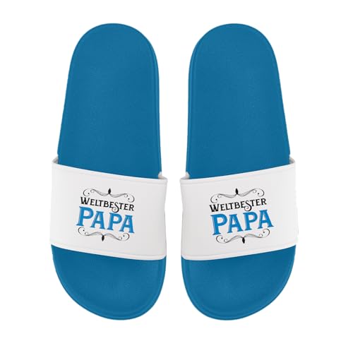 Badelatschen - Weltbester Papa - Vatertagsgeschenk Vater - Geburtstagsgeschenk - Geburtstag (Blau, 45) von LIEBTASTISCH