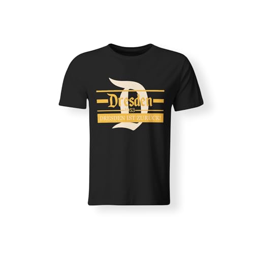 LIEBTASTISCH Dresden T-Shirt zum Aufstieg 2025 – Dresden ist zurück – Farbe Schwarz, Größe 5XL von LIEBTASTISCH