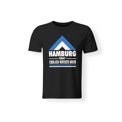 LIEBTASTISCH Hamburg T-Shirt zum Aufstieg 2025 - Endlich Wieder Oben – Farbe Schwarz, Größe XXL von LIEBTASTISCH