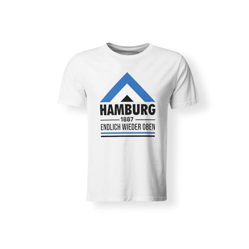 LIEBTASTISCH Hamburg T-Shirt zum Aufstieg 2025 - Endlich Wieder Oben – Farbe Weiß, Größe L von LIEBTASTISCH