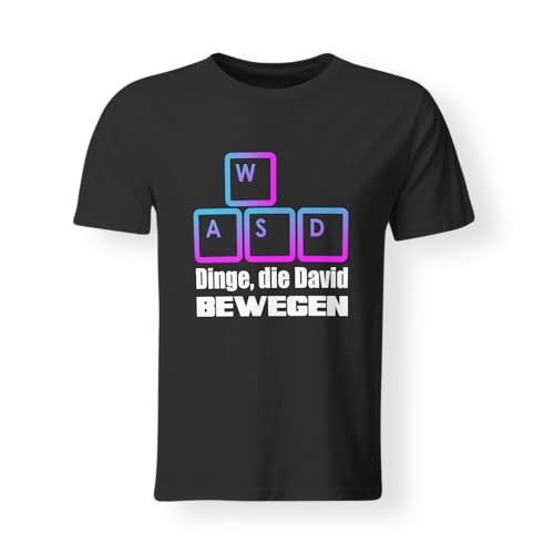 LIEBTASTISCH Personalisierbares Gamer T-Shirt | Dinge, die [Name] bewegen | Für Junge Männer und Gaming-Enthusiasten (XXL-Schwarz) von LIEBTASTISCH