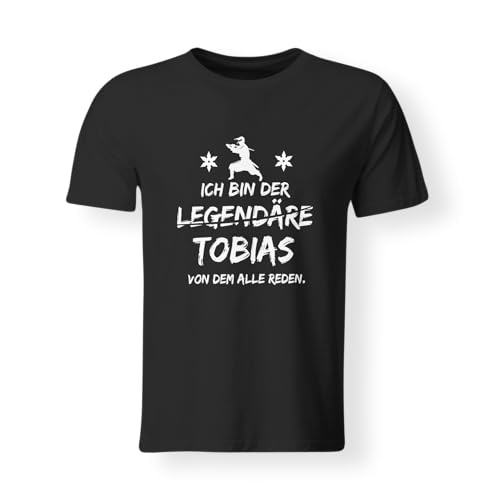 LIEBTASTISCH Personalisierbares T-Shirt Ich Bin der Legendäre [Name] | Einzigartiges Geschenk | Für Männer und Frauen | Ich Bin die Legende (3XL-Schwarz) von LIEBTASTISCH