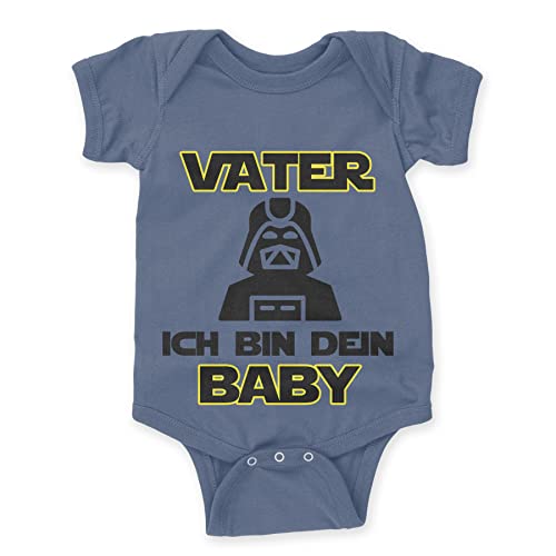 LIEBTASTISCH - Vater, ich bin dein Baby - Baby body kurzarm - Strampler - mit Druckknöpfen - Jungen & Mädchen - 100% Bio Baumwolle - Geschenk - Geschenkidee - Vatertag (Dunkelblau, 0-3 Monate) von LIEBTASTISCH