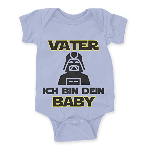 LIEBTASTISCH - Vater, ich bin dein Baby - Baby body kurzarm - Strampler - mit Druckknöpfen - Jungen & Mädchen - 100% Bio Baumwolle - Geschenk - Geschenkidee - Vatertag (Hellblau, 0-3 Monate) von LIEBTASTISCH