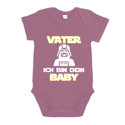 LIEBTASTISCH - Vater, ich bin dein Baby - Baby body kurzarm - Strampler - mit Druckknöpfen - Jungen & Mädchen - 100% Bio Baumwolle - Geschenk - Geschenkidee - Vatertag (Pink, 12-18 Monate) von LIEBTASTISCH