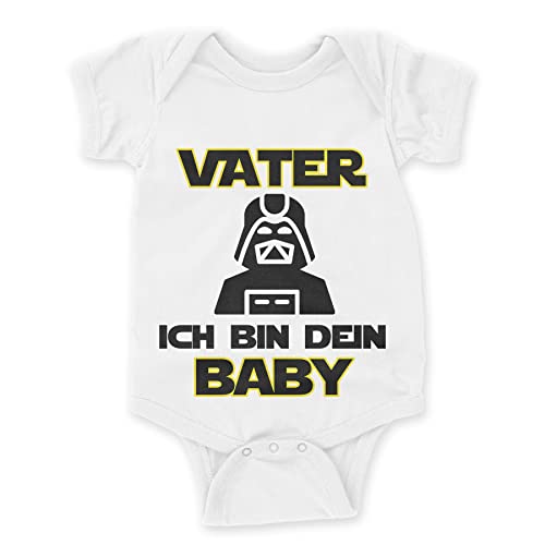 LIEBTASTISCH - Vater, ich bin dein Baby - Baby body kurzarm - Strampler - mit Druckknöpfen - Jungen & Mädchen - 100% Bio Baumwolle - Geschenk - Geschenkidee - Vatertag (Weiss, 3-6 Monate) von LIEBTASTISCH