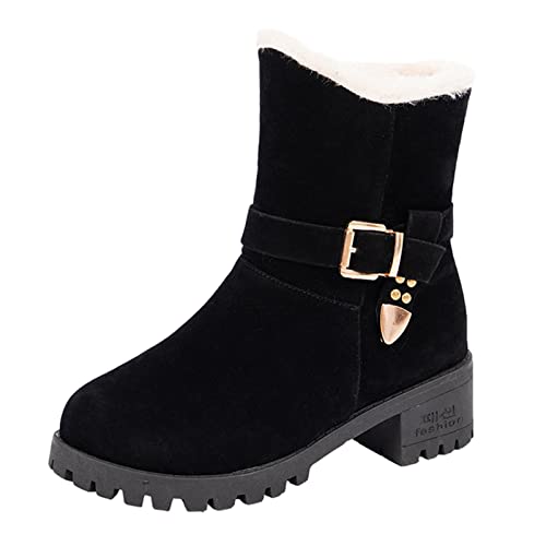 Damen Schneestiefel Gefüttert Warm Winterstiefel Mit Absatz Reißverschluss Thermostiefel Winterboots Schneeboots Stiefeletten Outdoor Stiefel Wanderstiefel Damenstiefeln von LIEIKIC