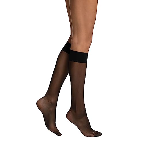 LIEMI ✅ Pompea Kniestrümpfe IDEALE 20 DEN Einheitsgröße Schwarz 2 Paare von LIEMI