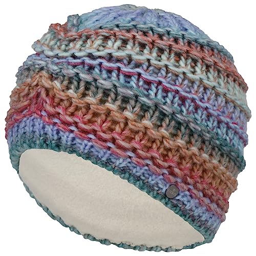 LIERYS Alesund Strickturban Turban Strickmütze Wintermütze Mütze Damenmütze Damen - Made in Germany mit Futter, Futter Herbst-Winter - One Size rosa-blau von LIERYS