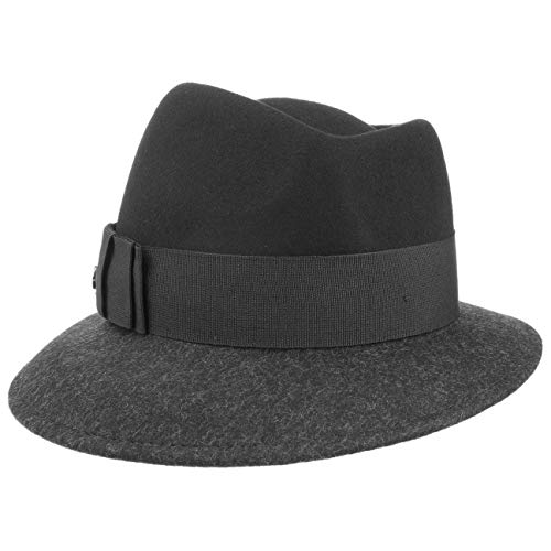 LIERYS Asym Twotone Wollfilzhut - Trilby-Stil - Damen-Filzhut mit Schleife - Einheitsgröße für Herbst/Winter - Made in Italy schwarz-anthrazit One Size LIERYS Asym Twotone Wollfilzhut - Trilby-Stil - Damen-Filzhut mit Schleife - Einheitsgröße für Herbst/Winter - Made in Italy schwarz-anthrazit One Size von LIERYS