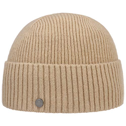 LIERYS Baxter Wool Mix Umschlagmütze Damen/Herren -Made in Germany - Handmade - Beanie mit Schurwolle - Waschbar bis 30 Grad - One Size (55-60 cm) - Strickmütze Herbst/Winter Hellbeige One Size von LIERYS