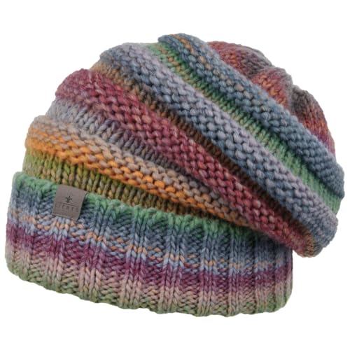 LIERYS Bernardo Oversize Strickmütze Damen Herren Made in Germany Schurwolle Long Beanie Umschlag Winter blau-grün One Size von LIERYS