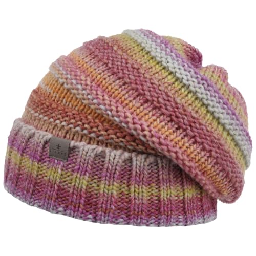 LIERYS Bernardo Oversize Strickmütze Damen/Herren (26 cm lang) - Made in Germany - Wintermütze aus Schurwolle - Long Beanie in One Size 55-63 cm - Mütze mit Umschlag - Winter pink One Size von LIERYS