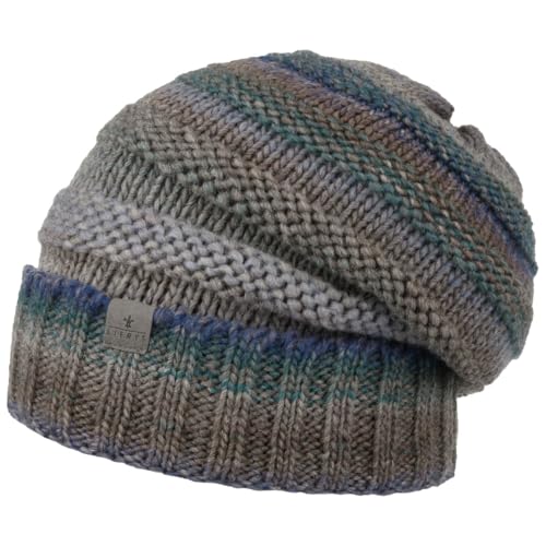 LIERYS Bernardo Oversize Umschlagmütze - Winter-Beanie mit Fleece - Schurwollgemisch Unisex - Herbst/Winter - Made in Germany Taupe One Size von LIERYS