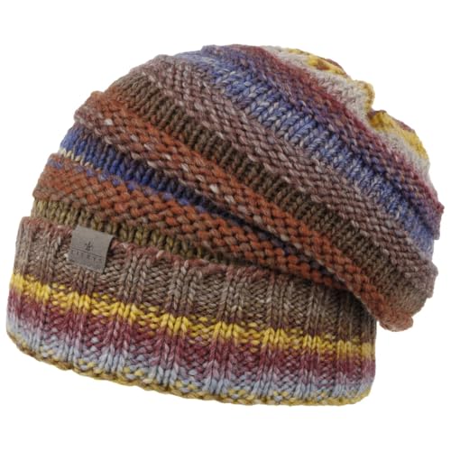 LIERYS Bernardo Oversize Umschlagmütze - Winter-Beanie mit Fleece - Schurwollgemisch Unisex - Herbst/Winter - Made in Germany braun One Size von LIERYS