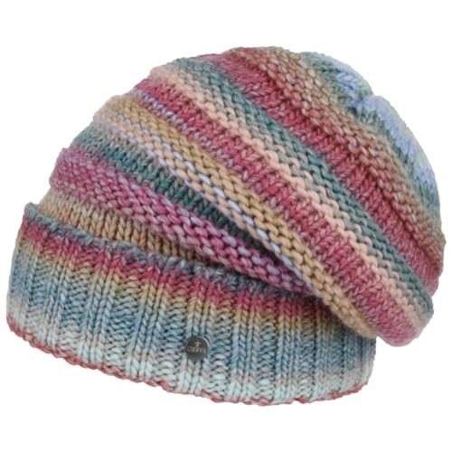 LIERYS Bernardo Oversize Umschlagmütze - Winter-Beanie mit Fleece - Schurwollgemisch Unisex - Herbst/Winter - Made in Germany rosa-blau One Size von LIERYS