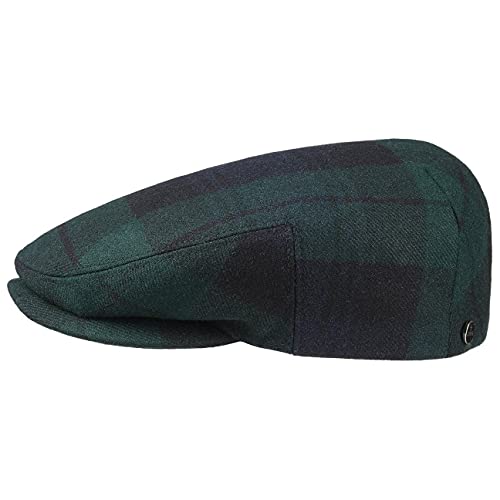 LIERYS Blackwatch Flatcap Herren - Made in EU - 100% Wolle - Hochwertige Schiebermütze mit Futter aus Baumwolle - Schirmmütze mit kariertem Muster - Sommer/Winter grün 61 cm von LIERYS