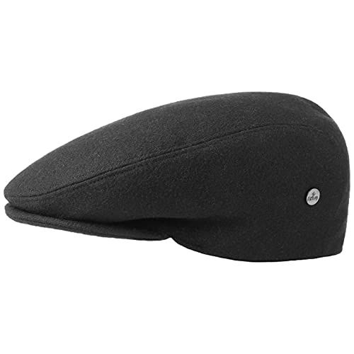 LIERYS Boston Teflon Flatcap Schirmmütze Schiebermütze Sportmütze Ohrenklappen Wollmütze Schiebermütze Schirmmütze (57 cm - schwarz) von LIERYS