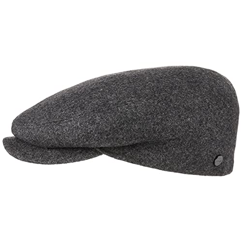 LIERYS Boston Teflon Flatcap Schirmmütze Schiebermütze Sportmütze Ohrenklappen Wollmütze Schiebermütze Schirmmütze (58 cm - anthrazit) von LIERYS