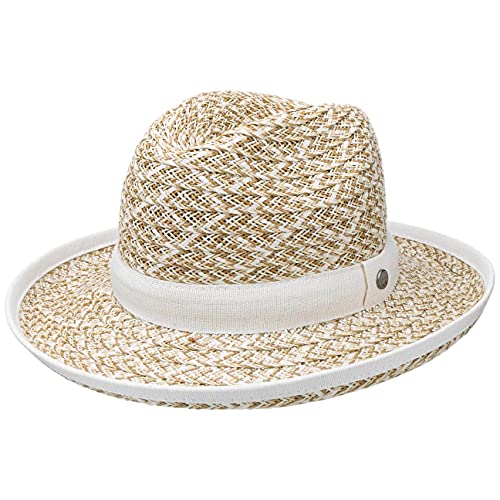 LIERYS Breezy Damenhut Damen - Made in Italy - Handgefertigt - Stoffhut aus Materialmix mit Viskose und Baumwolle - Krempenbreite ca. 7 cm - Sonnenhut Frühling/Sommer beige M (57-58 cm) von LIERYS