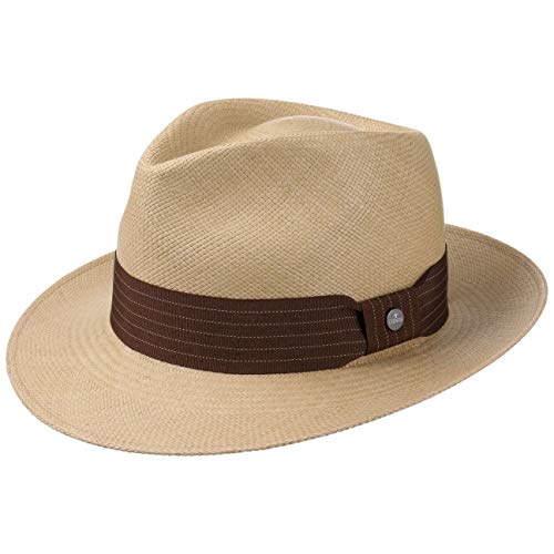 LIERYS Brown Rockfall Panamahut Herren (Kopfhöhe ca. 11 cm) - Handmade in Ecuador - Sommerhut aus Panamastroh - Strandhut mit breiter Krempe - Bogarthut Frühjahr/Sommer beige-braun L (59-60 cm) von LIERYS