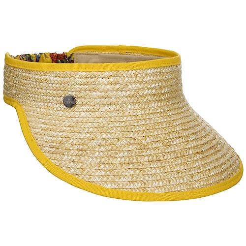 LIERYS Carlia Strohvisor Visor Damenvisor Sonnenvisor Damen - Made in Italy Hinten geschlossen, mit Schirm Frühling-Sommer - One Size Natur von LIERYS