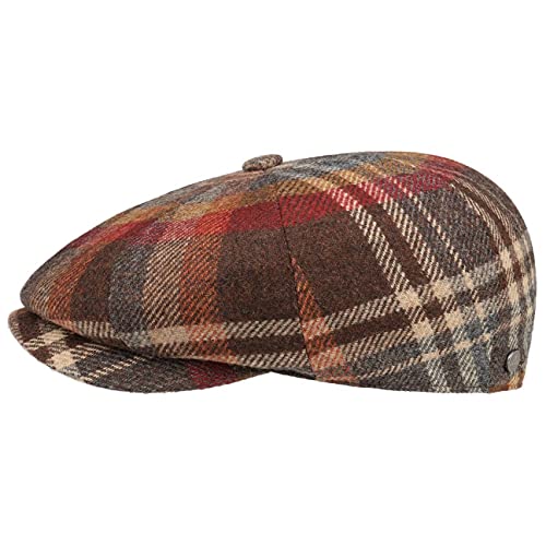 LIERYS Carlsen Wool Check Flatcap Herren - Made IN The EU - Aus 100% Wolle - Herrenmütze gefüttert - Verschiedene Größen (55-63 cm) - Karierte Schiebermütze - Mütze Herbst/Winter rost 61 cm von LIERYS