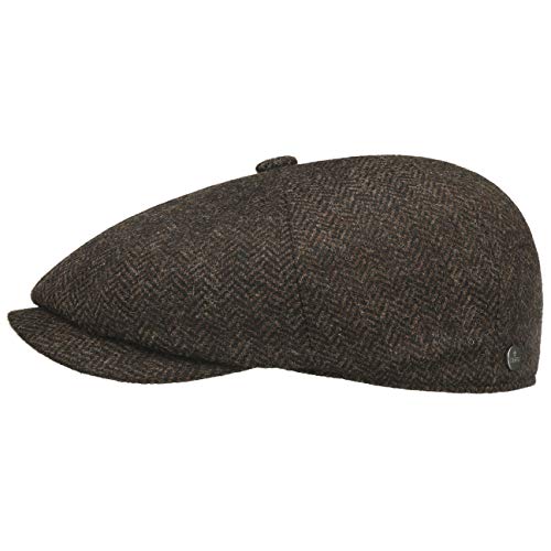 LIERYS Carlsen Wool Herringbone Flatcap - Klassische Form - Herren-Schirmmütze mit Fischgratmuster - Winter/Herbst - Made in The EU braun 59 cm von LIERYS