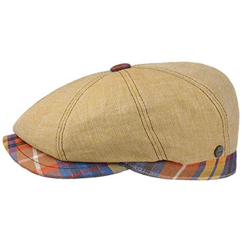 LIERYS City Bic Leinen Flatcap Damen/Herren - Schirmmütze Made in Italy - Schiebermütze aus Leinen - Sommercap mit Leinenfutter - Flatcap Frühjahr/Sommer beige 56 cm von LIERYS