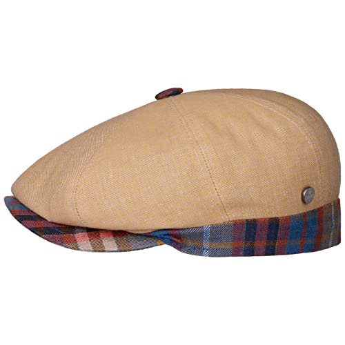LIERYS City Bic Leinen Flatcap Damen Herren Made in Italy Schiebermütze mit Leinenfutter Frühjahr Sommer gelb 57 cm von LIERYS