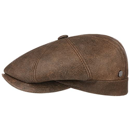 LIERYS City Nappaleder Flatcap - Elegantes Design - Authentische Ledercap - Made in Italy - Komfort & Qualität - Schirmmütze für Damen und Herren - Herbst/Winter braun 57 cm von LIERYS