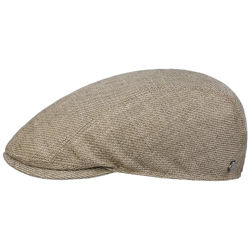 LIERYS Classic Ivy Leinen Flatcap - Schieberstil - Mütze (54-61 cm) - Sommercap - Atmungsaktiv - Herren - Made in The EU - Frühjahr/Sommer beige L (58-59 cm) von LIERYS