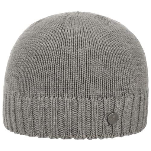 LIERYS Classic Merino Beanie Mütze - Strickmütze - Wärmende Wintermütze aus Wolle - Made in Germany - Unisex Herbst/Winter grau One Size von LIERYS