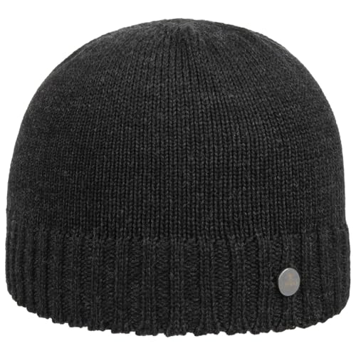 LIERYS Classic Merino Beanie Mütze - Strickmütze - Wärmende Wintermütze aus Wolle - Made in Germany - Unisex Herbst/Winter anthrazit One Size von LIERYS