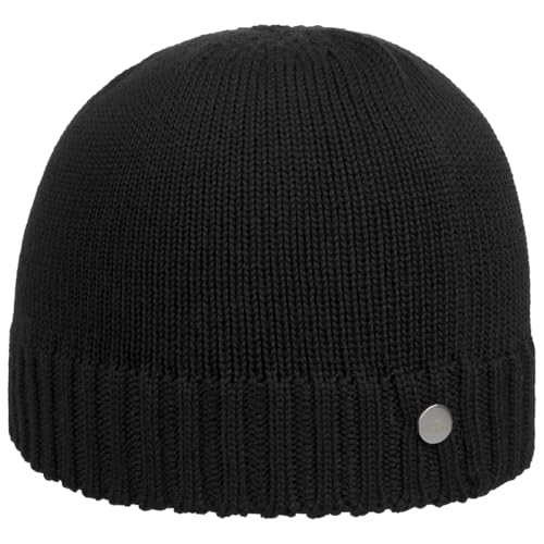 LIERYS Classic Merino Beanie Mütze - Strickmütze - Wärmende Wintermütze aus Wolle - Made in Germany - Unisex Herbst/Winter schwarz One Size von LIERYS
