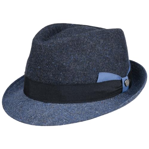 LIERYS Classic Twotone Trilby Wollhut- Fedora-Stil - Herbst/Winter - Damen & Herren - Meliert Mehrfarbig - Made in Italy blau M (57-58 cm) von LIERYS