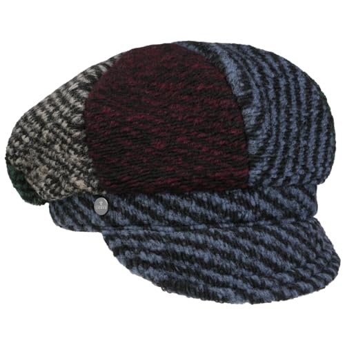 LIERYS Colour Panels Ballonmütze - Mehrfarbige Mütze - Kariertes Newsboy Cap - Warme Schirmmütze Damen - Made in Italy - Herbst-/Winterkollektion dunkelblau One Size von LIERYS