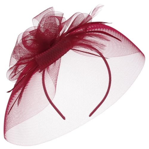 LIERYS Crynol Fascinator Anlasshut Kopfschmuck Damen Made in Italy Bordeaux One Size von LIERYS