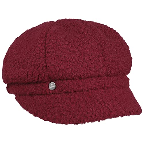 LIERYS Curly Fleece Ballonmütze Schirmmütze Fleececap Damencap Damen - Made in Italy mit Schirm, Futter Herbst-Winter - One Size Bordeaux von LIERYS