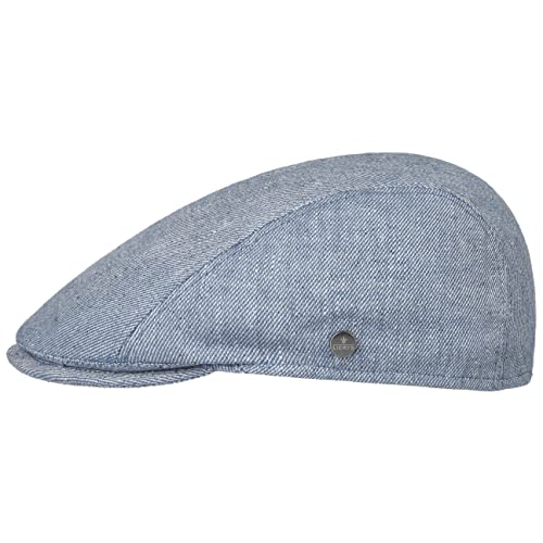 LIERYS Dela Flatcap - Schiebermütze für Herren - Blaue Mütze (55-61 cm) - Leinen-Baumwollmix - Made in Italy - Frühjahr/Sommer blau 59 cm von LIERYS