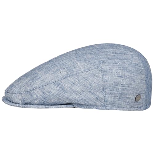 LIERYS Denim Summer Mix Flatcap - Schirmmütze - Schiebermütze mit Leinenmix - Herren Frühjahr/Sommer - Cap in Melange-Optik hellblau 59 cm von LIERYS