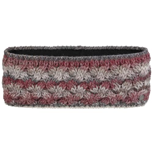 LIERYS Farelle Stirnband Damen - Ohrenschützer mit Wolle - Made in Germany - Headband mit Futter - Ohrenschutz mit Futter - Ohrenwärmer grau-rot One Size von LIERYS